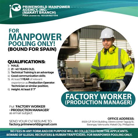 primeworld manpower agency hiring abroad